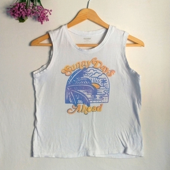 Old Navy Sunny Days Ahead Tank Top Size Large - Picture 1 of 4